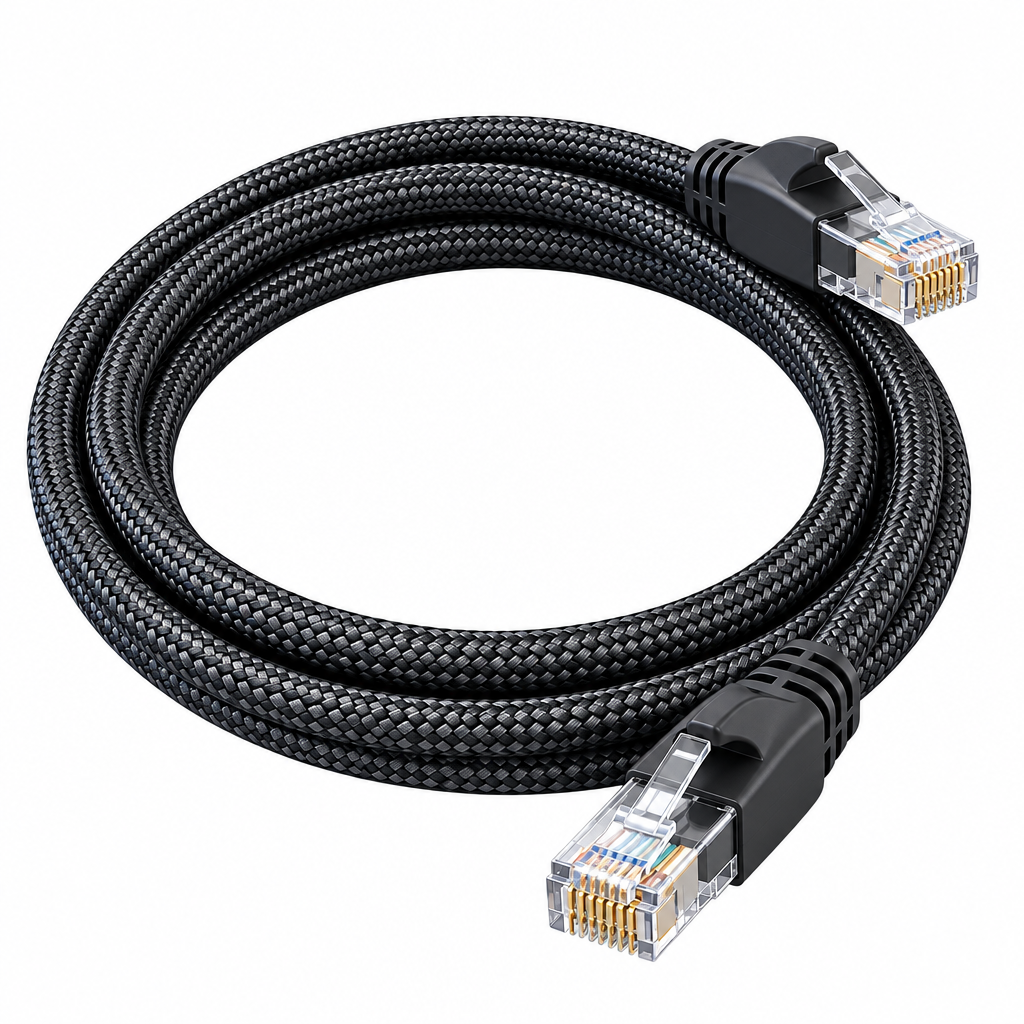 Braided Ethernet Cable — isolated product view