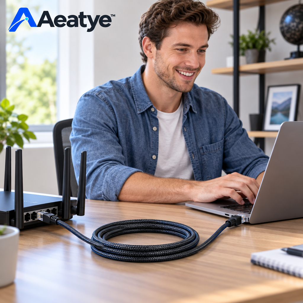 Braided Ethernet Cable — supplied styled scene