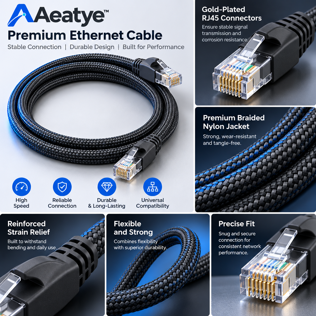 Braided Ethernet Cable — supplied promotional detail graphic