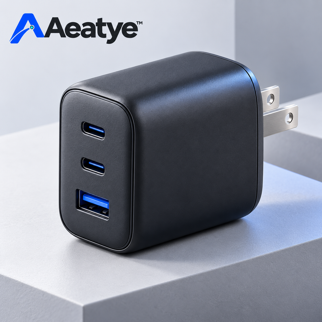 Aeatye™ 65W USB-C PD 3-Port Wall Charger with U.S. Plug