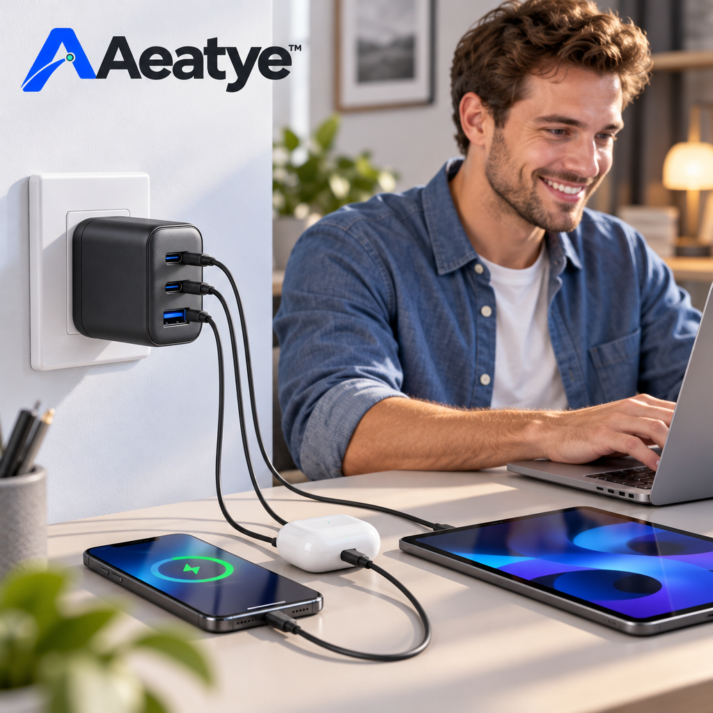 U.S.-Plug Multiport Wall Charger — supplied styled scene