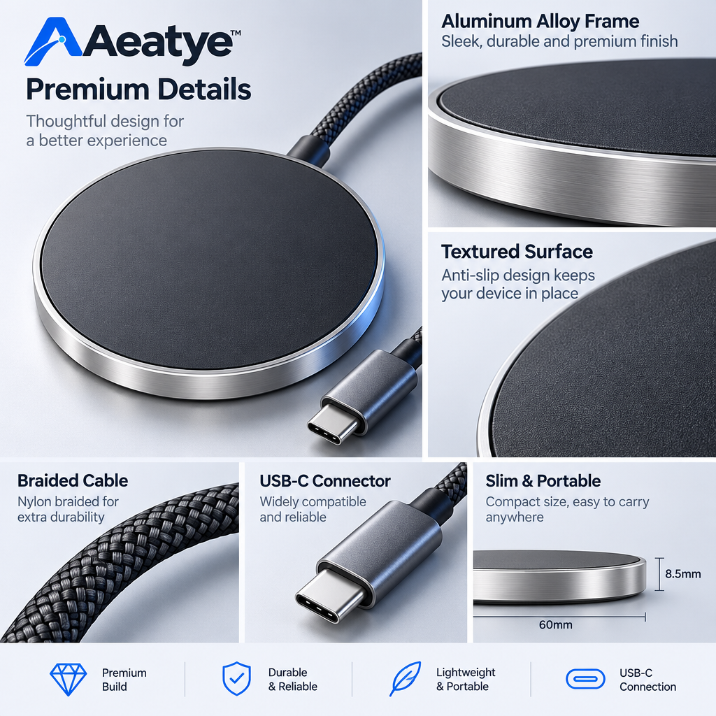 Wireless Charging Pad — supplied promotional detail graphic