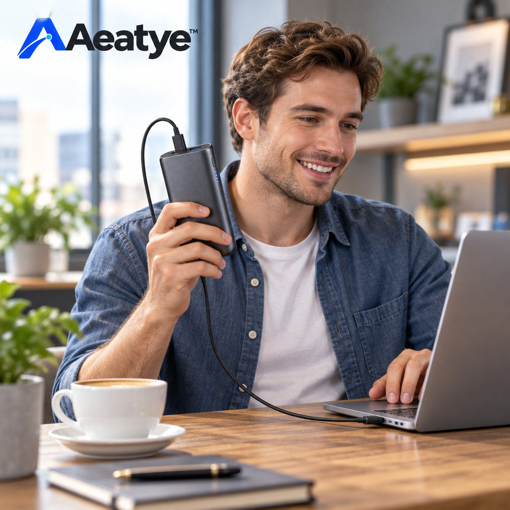 Portable Power Bank — supplied styled scene