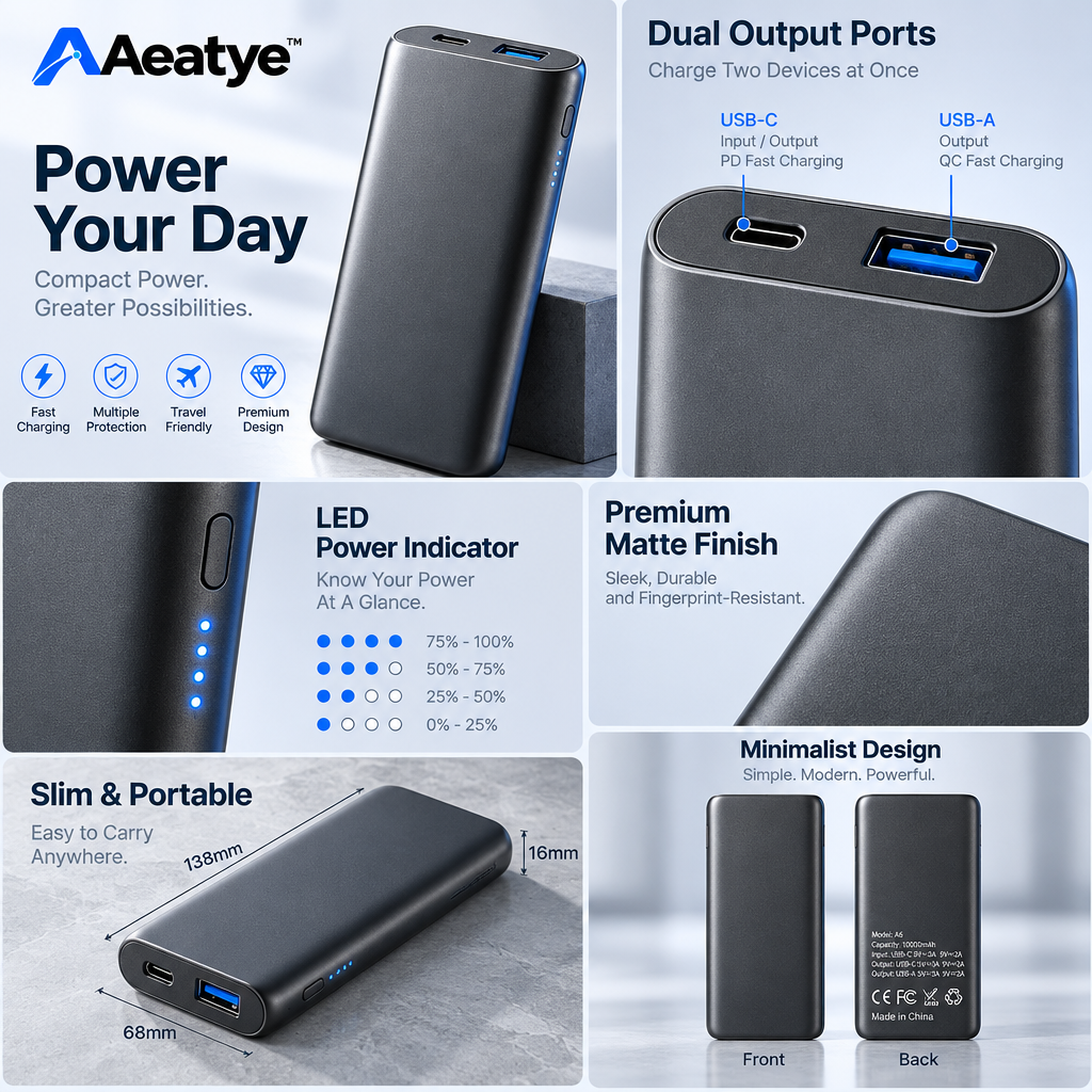Portable Power Bank — supplied promotional detail graphic
