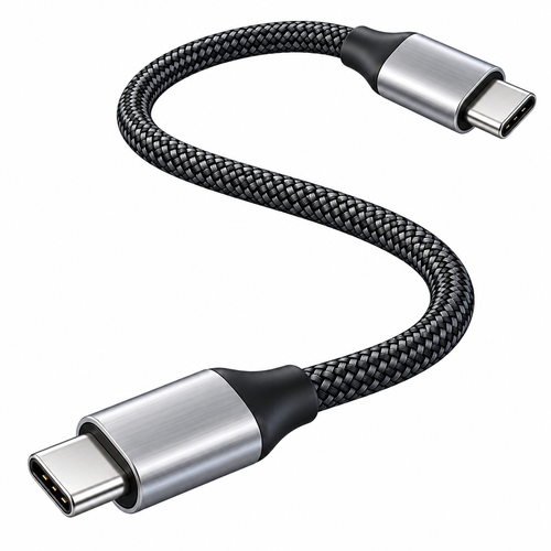 Short Braided Usb-C Charging Cable — isolated product view