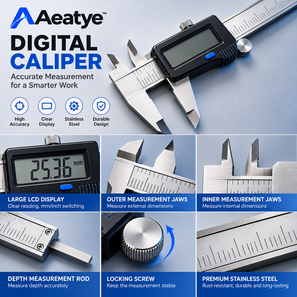 Digital Caliper — supplied promotional detail graphic