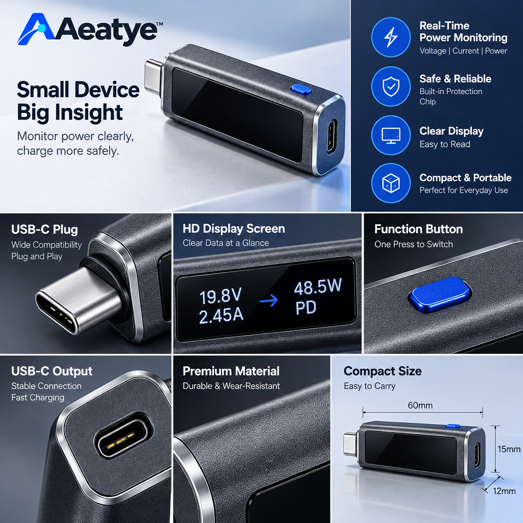 Usb-C Power Tester — supplied promotional detail graphic